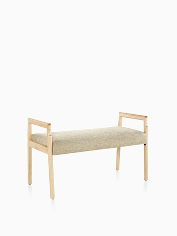 A Monarch Bench with solid hardwood frame in tan textile. Select to go to the Monarch Bench product page.