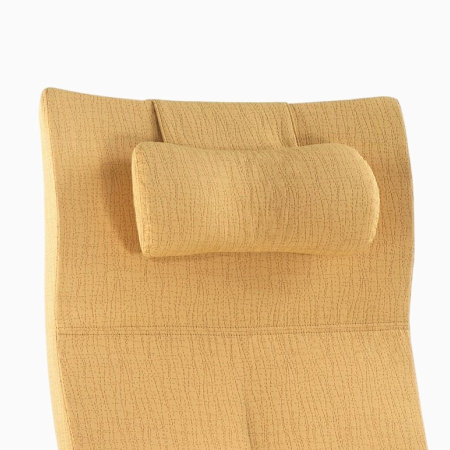 Detail of the headrest on a Nemschoff Nala Patient Chair.