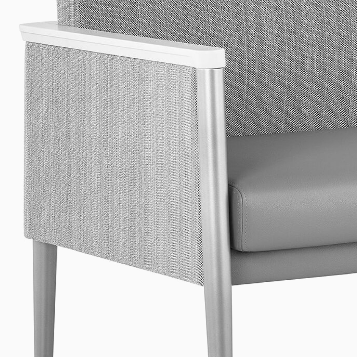 Nemschoff Palisade Multiple Seating cropped to show the side arm and steel frame.