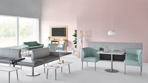 Environment view of the Nemschoff Palisade Collection featuring Palisade Multiple seating.