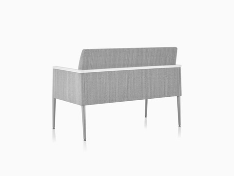 Back three-quarter view of Nemschoff Palisade Multiple seating in a gray upholstery on white sweep.
