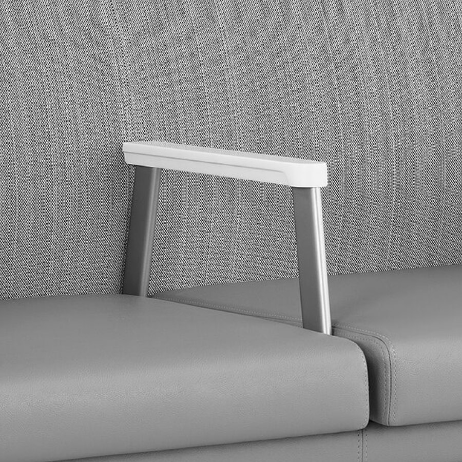 Detail of Nemschoff Palisade Multiple Seating with a divider arm.