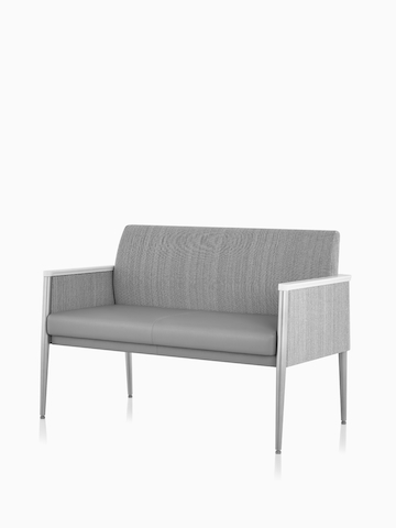 Front three-quarter view of Palisade Plus Seating in gray fabric.