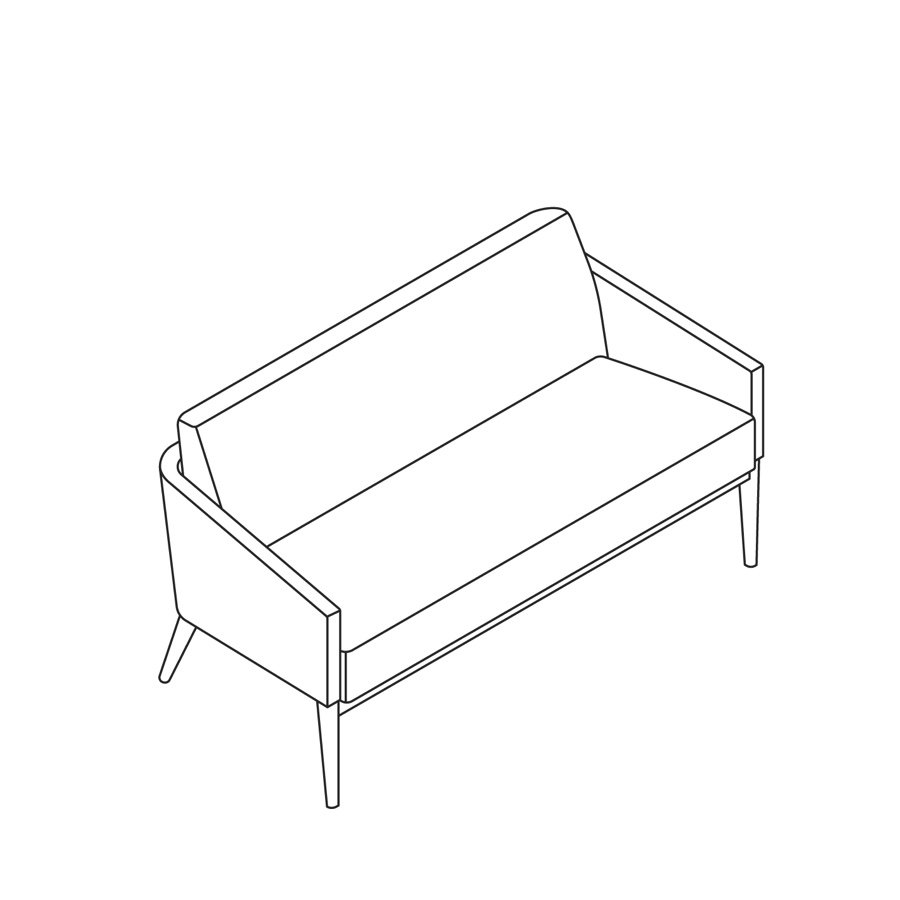 A line drawing - Nemschoff Palisade Settee–Closed Arm