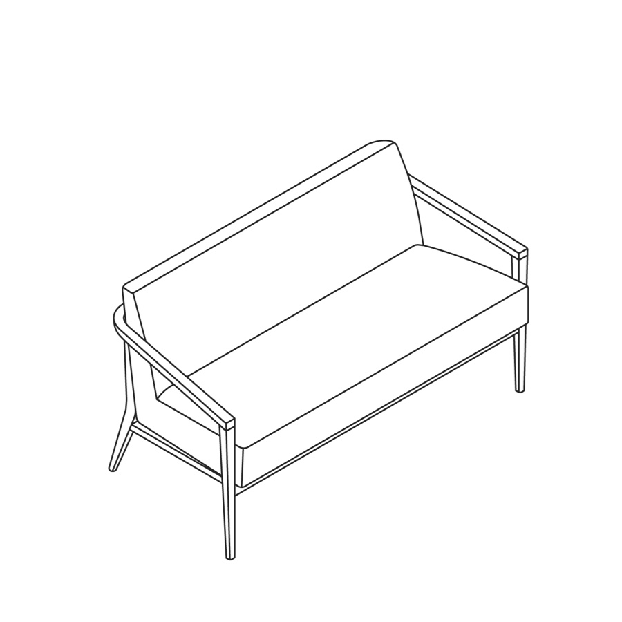 A line drawing - Nemschoff Palisade Settee–Open Arm