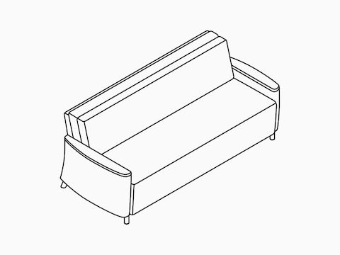 A line drawing of Nemschoff Pamona Flop Sofa.