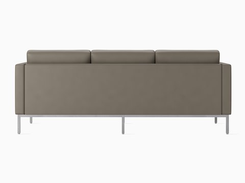 Back view of a Riva 3-seat sofa in gray textile.