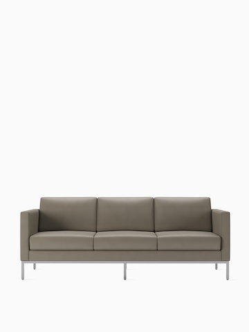 Front view of a Riva 3-seat sofa in a gray textile.