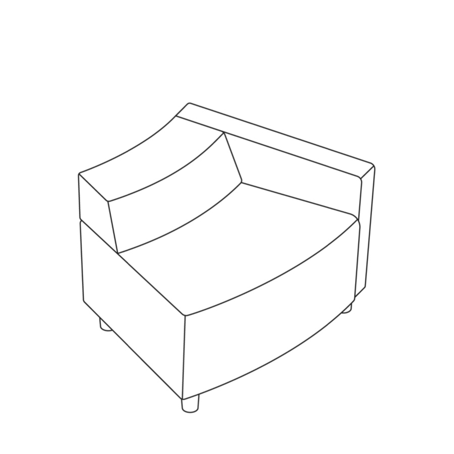 A line drawing - Nemschoff Steps Outside Wedge–Low Back–Right Arm