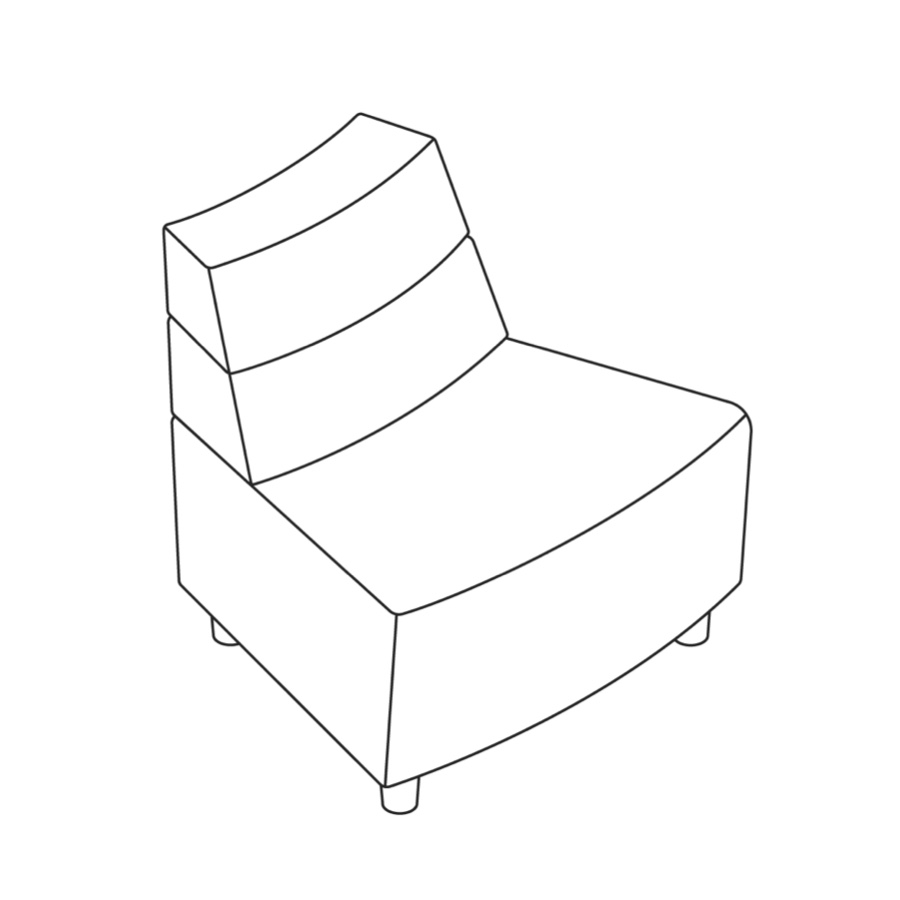 A line drawing - Nemschoff Steps Outside Wedge–Mid Back–Armless