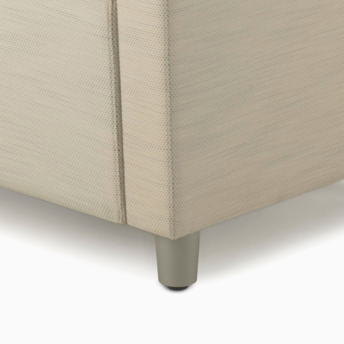 Close-up of the adjustable glides on Nemschoff Steps Lounge System single mid-back seat.