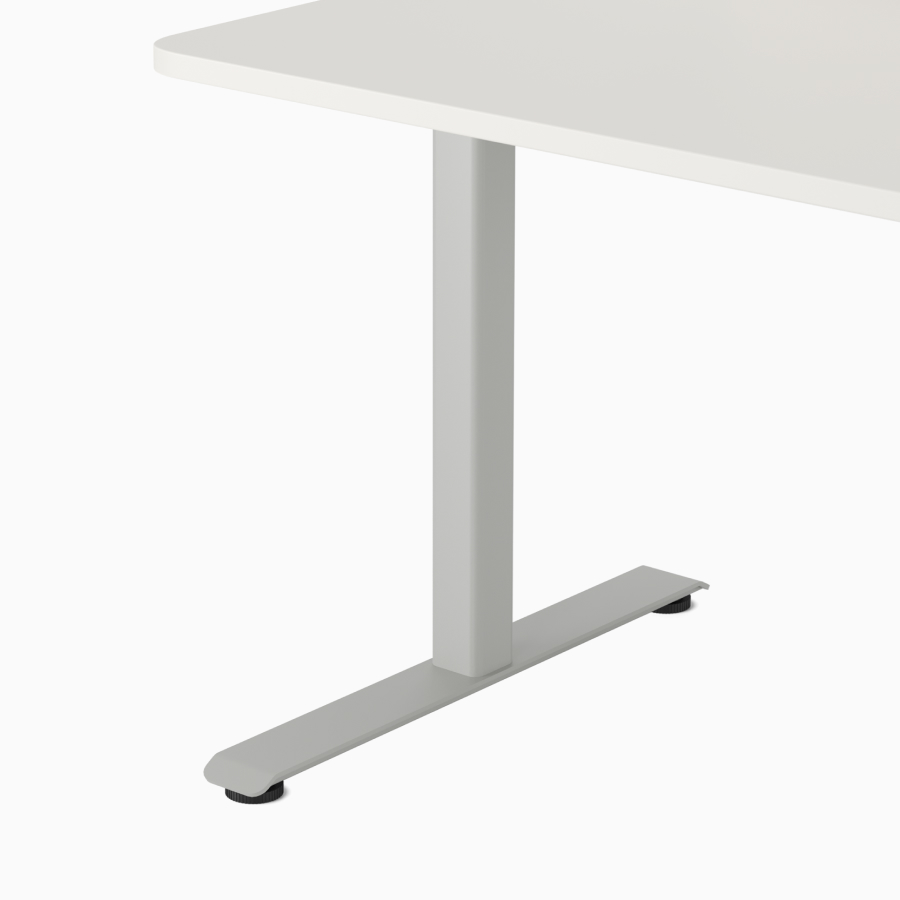 Freestanding T-Leg detail detail on Nevi Sit-to-Stand Desk. 