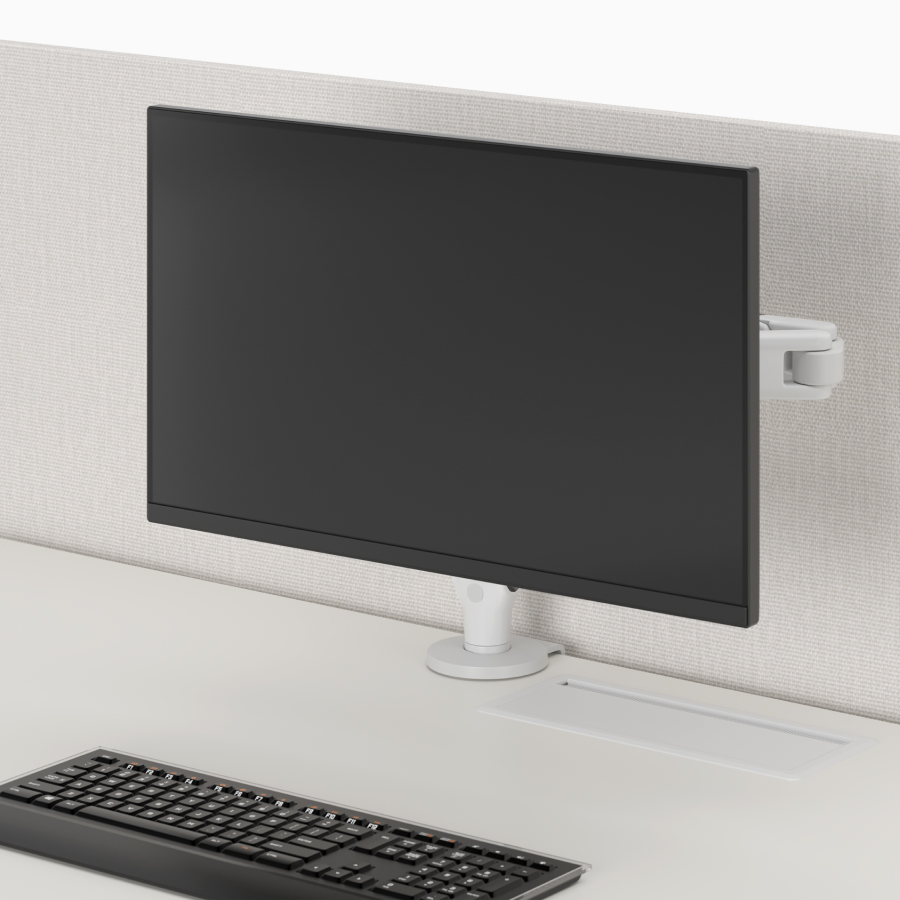 Technology support detail on Nevi Sit-to-Stand Desk. 