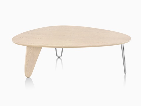 A Noguchi Rudder Table with a white ash finish.