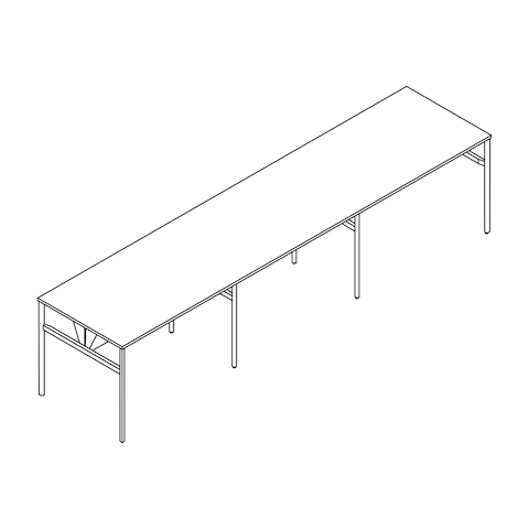 A line drawing - OE1 Communal Table–Counter Height–3 Piece–Double Sided