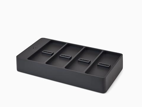 Black OE1 Power Tray, viewed from an angle.