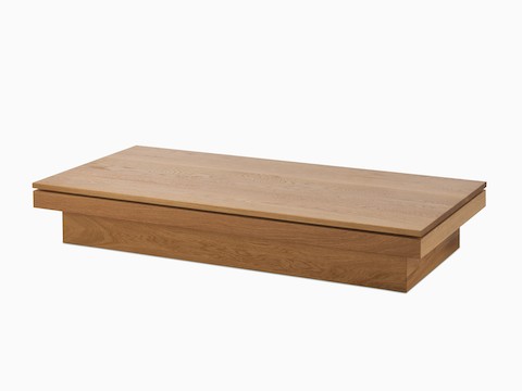 Pawson Drift Coffee Table with white oak base and top, viewed from an angle.