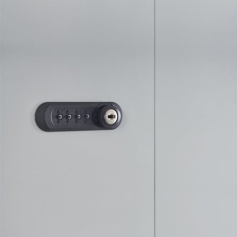 A close-up of an analog lock as an option.