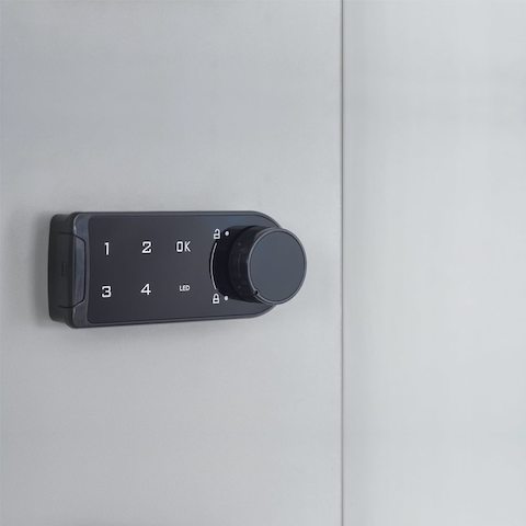 A close-up of a digital lock as an option.