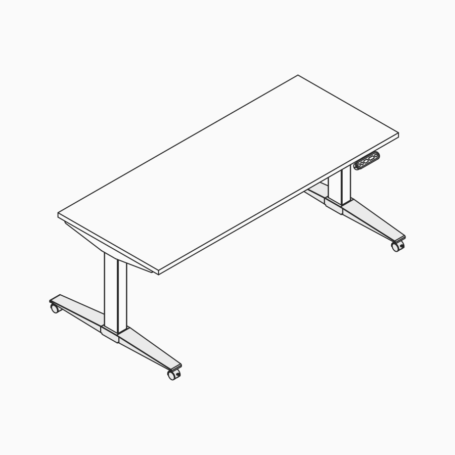 线描图：Ratio的滚轮桌脚。
