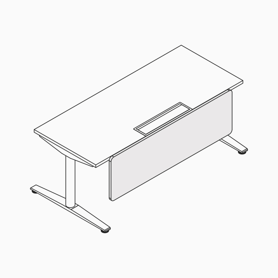 线描图：Ratio的素色屏风。