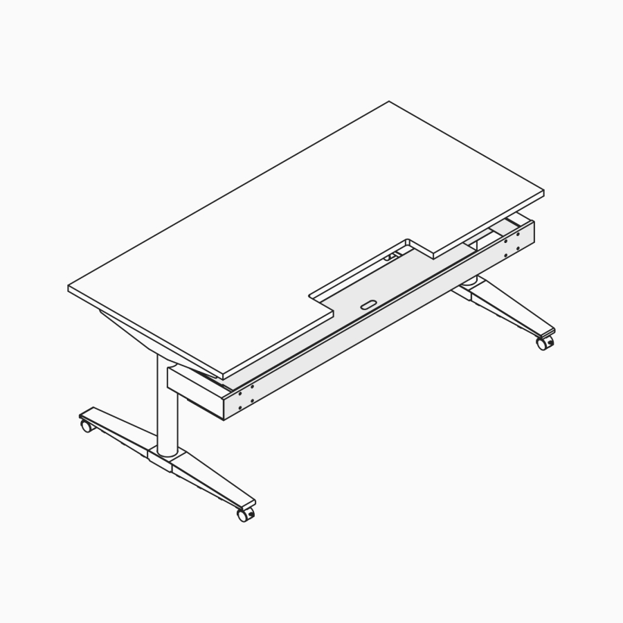 线描图：Ratio的单侧下层电缆托盘。