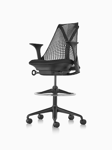 Black Sayl Stool. Select to go to the Sayl Stool product page. 