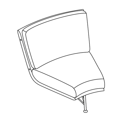 A Isometric drawing of the Striad Low Back Inside Curve.
