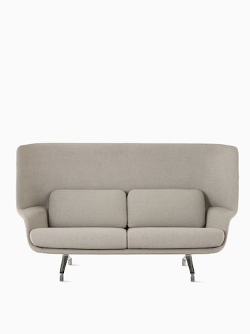 A two-seat, high-back Striad Sofa, viewed from the front.