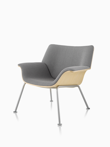 A gray Swoop Plywood Lounge Chair. Select to go to the Swoop Lounge Furniture product page.