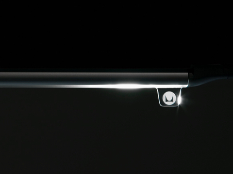 Soft illumination emits from the slim, tubular Twist LED Task Light.
