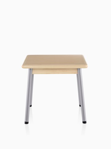 A square Valor Table with steel legs and a light wood finish.