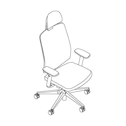 A line drawing - Verus Chair–With Headrest
