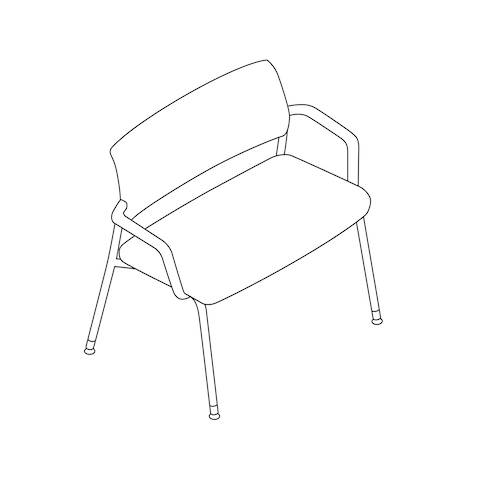 A line drawing of a Verus Plus Chair.
