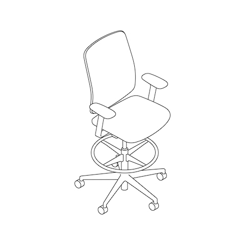 A line drawing of a Verus Stool.