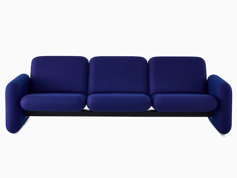 Front view of a Wilkes Modular Sofa Group 3 Seat Sofa in blue.