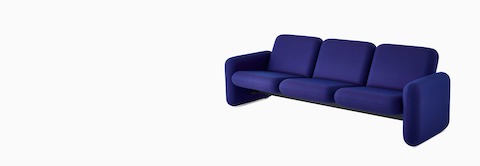 Front angle view of a Wilkes Modular Sofa Group 3 Seat Sofa in blue.