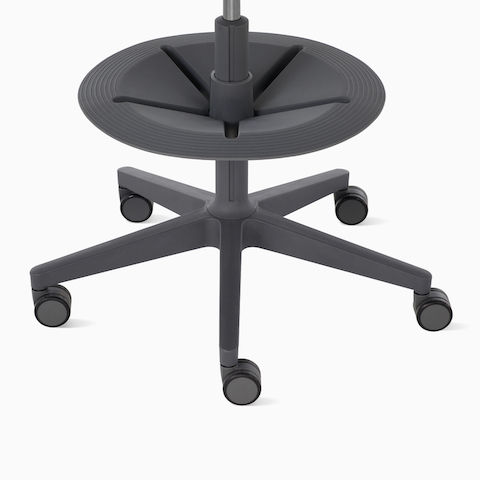 Detail view of a dark grey Zeph stool
