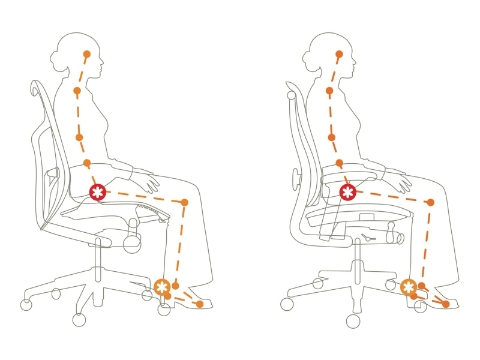 An image showing two different harmonic tilts and the natural pivot points of the human body.