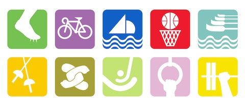 1968 - Olympic Sports (10 of 19 sports icons shown)