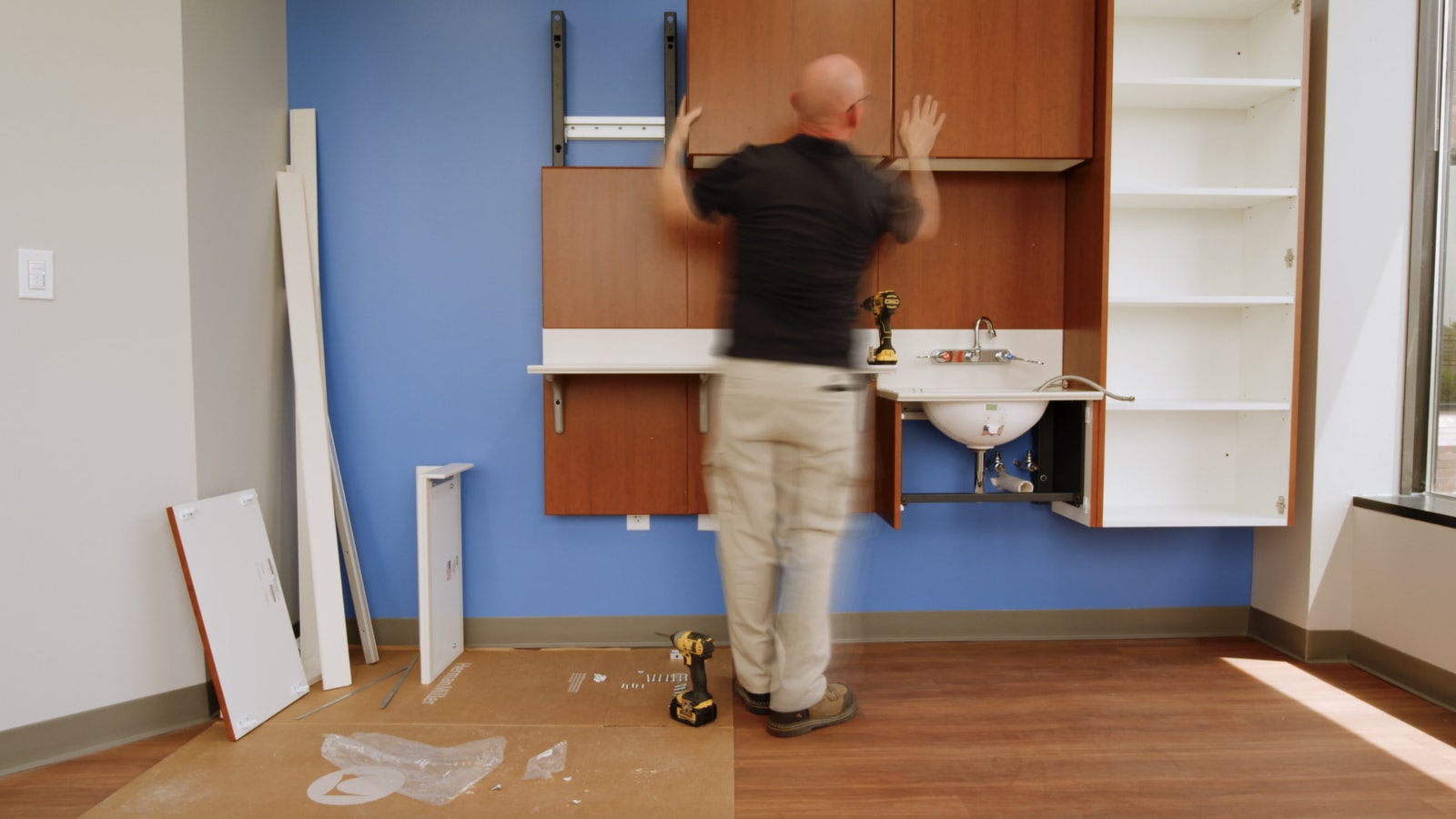 Video of installers removing a Compass System casework work wall for relocating. 